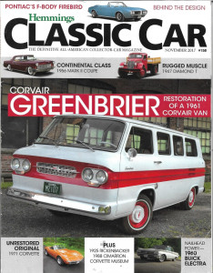 HEMMINGS CLASSIC CAR 2017 NOV - '61 CORVAIR GREENBRIER, PONTIAC F-BODY FIREBIRD